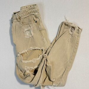 Riot High Rise Mom Jeans Distressed Size 10